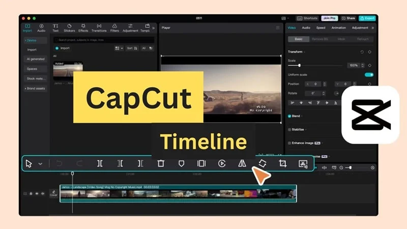 CapCut production interface and dashboard screenshot