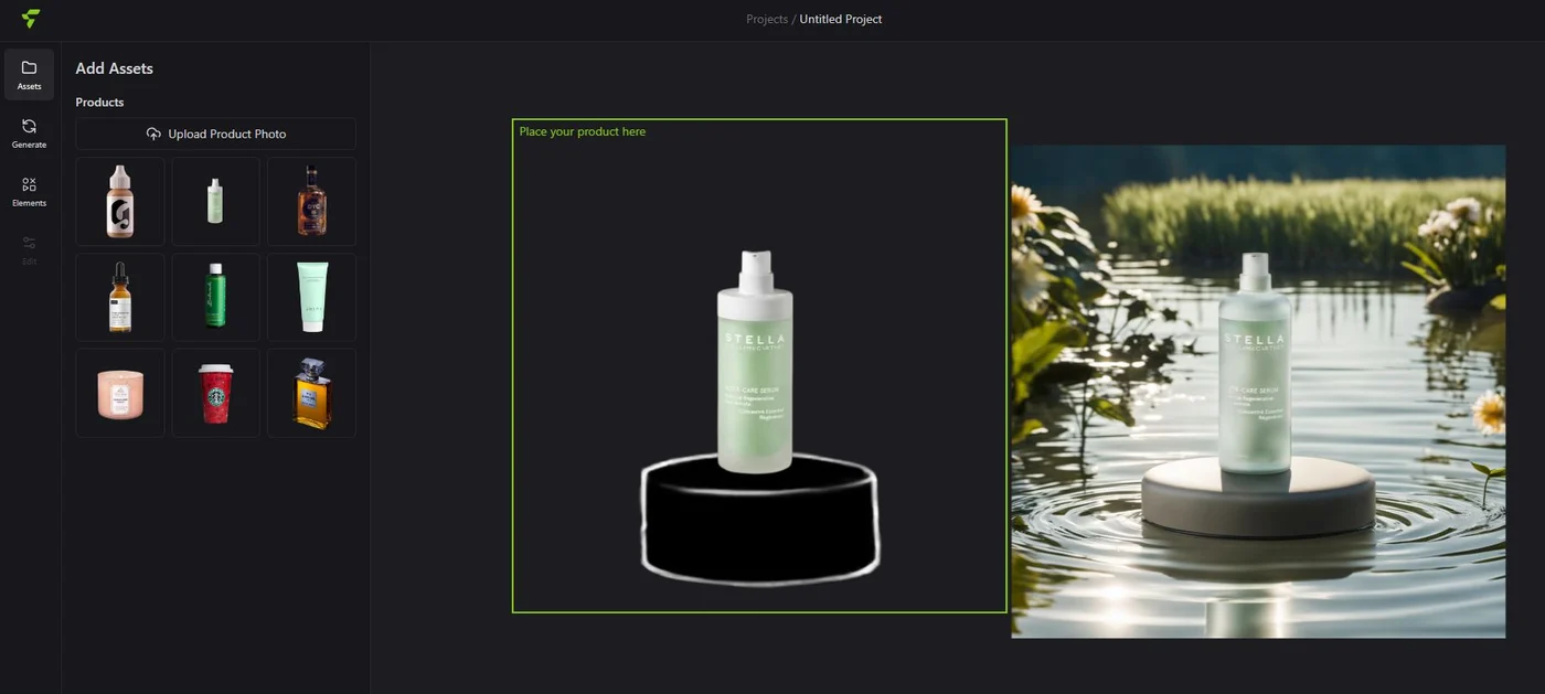 Flair.ai production interface and dashboard screenshot